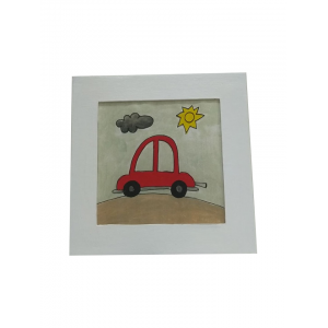 Φωτιστικό Τοίχου  Ξύλινο -Αυτοκινητάκι Χειροποίητο Harti Χαρτί 25 x 25 x 4.5 εκ.