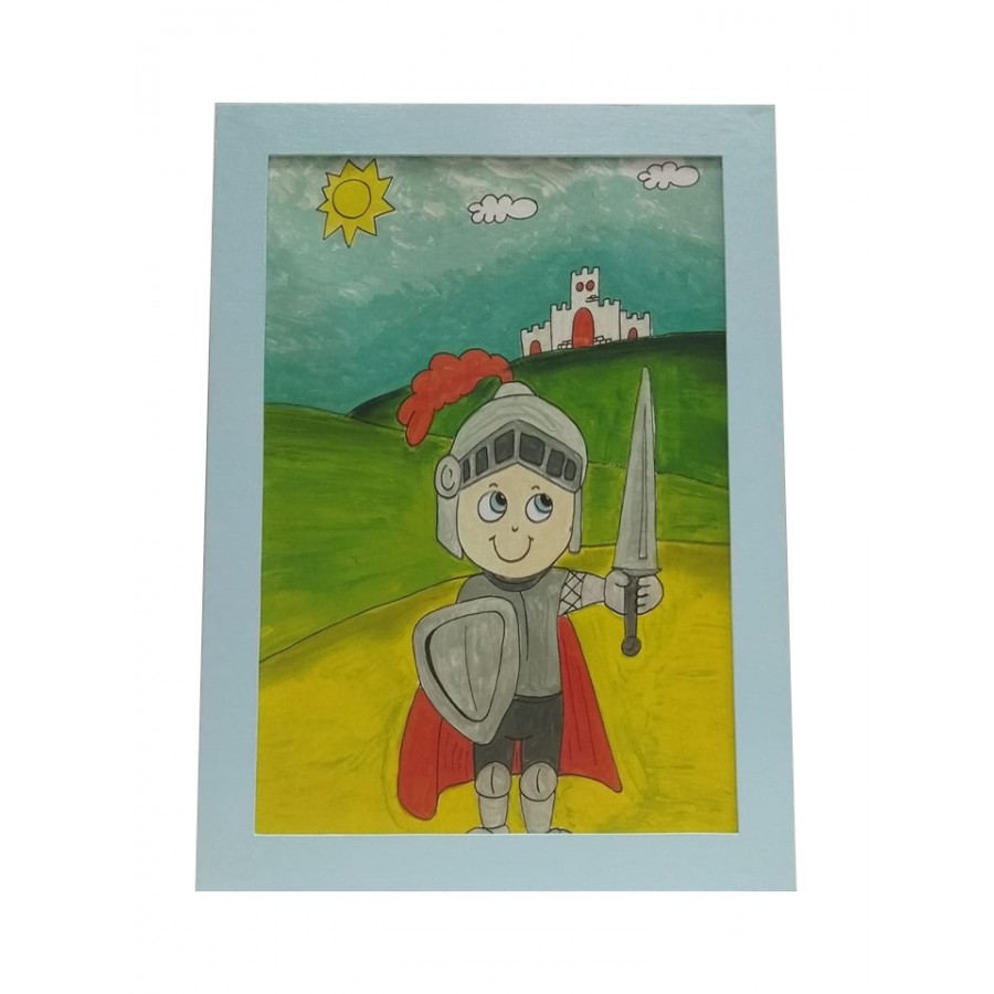 Φωτιστικό Τοίχου  Ξύλινο - Ιππότης Με Σπαθί  Χειροποίητο Harti Χαρτί 44 x 32 x 4.5 εκ. Παιδί