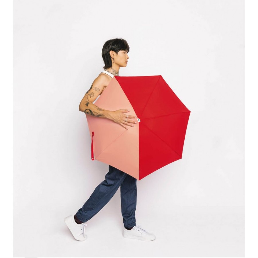 Ομπρέλα Τσάντας Φορητή Αναδιπλούμενη Κόκκινη Κοραλλί Folding Compact Umbrella Edmond Red Coral Pink Αξεσουάρ