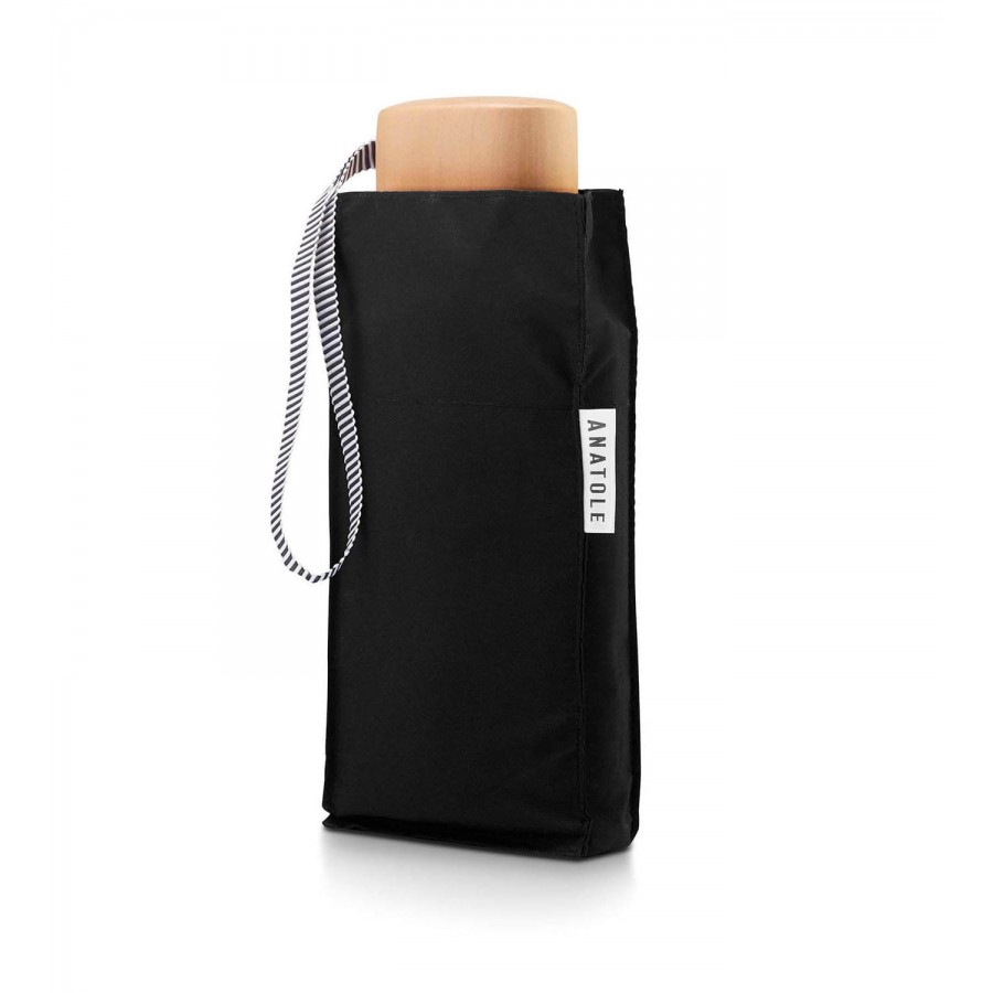 Ομπρέλα Τσάντας Φορητή Αναδιπλούμενη Μαύρη Folding Compact Umbrella Jane Anatole Black Αξεσουάρ