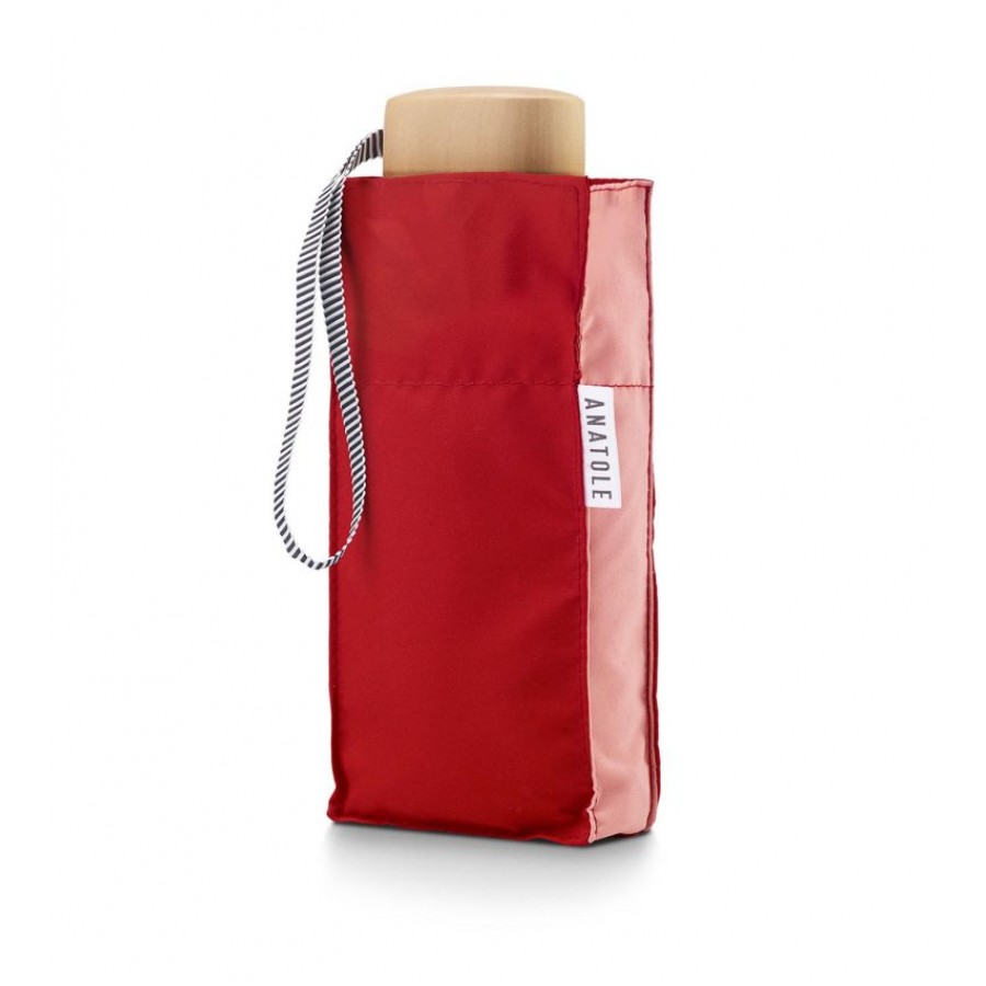 Ομπρέλα Τσάντας Φορητή Αναδιπλούμενη Κόκκινη Κοραλλί Folding Compact Umbrella Edmond Red Coral Pink Αξεσουάρ