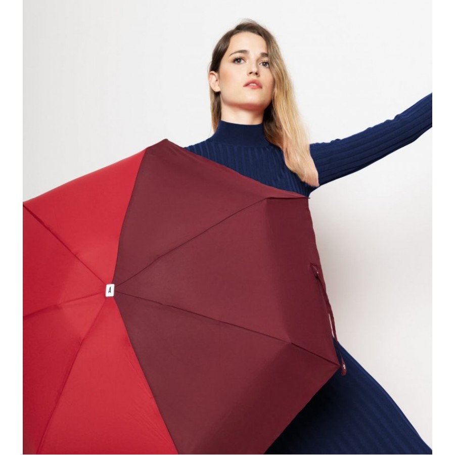 Ομπρέλα Τσάντας Φορητή Αναδιπλούμενη Κόκκινη Μπορντώ Folding Compact Umbrella Jules Anatole Red and Burgundy Αξεσουάρ