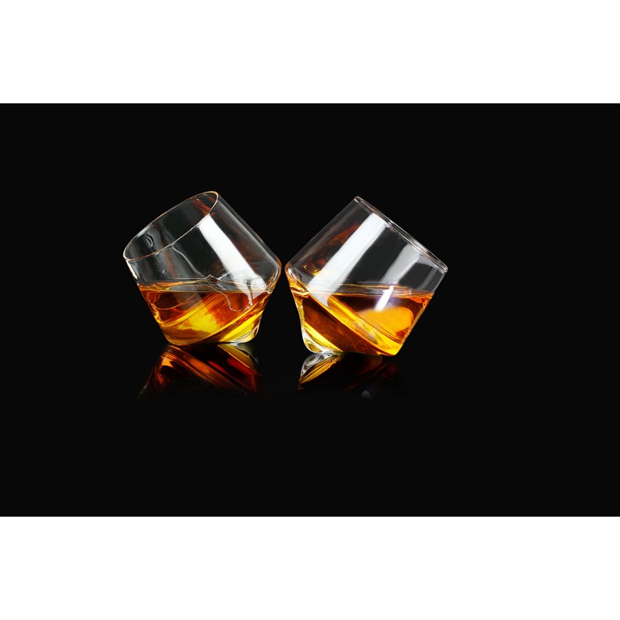 Ποτήρια Ουίσκι Περιστρεφόμενα Σετ 2τμχ  Γυάλινα  Whisky Glasses Rocking  Set of 2 244 ml Σετ 2 Γυάλινα  Winkee Κουζίνα