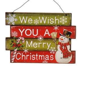 Christmas Decorative Sign "We Wish You A Merry Christmas" 93815-a