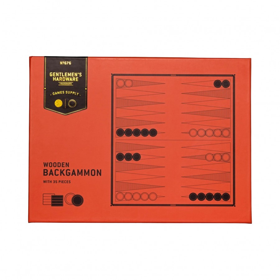 Τάβλι Ξύλινο Wooden Backgammon Set Gentlemen's Hardware GEN676 Δώρα για Άνδρες