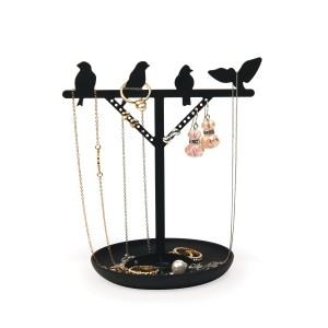 Jewellery Stand Kikkerland Birds Black JK07
