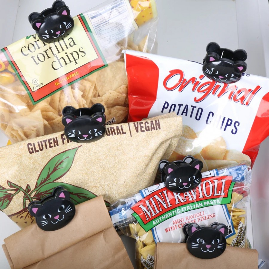 Κλιπ για Συσκευασίες Τροφίμων  Μανταλάκι Γατάκια  Σετ 6τμχ. Cat Bag Clips Kikkerland BC05CA Γραφείο