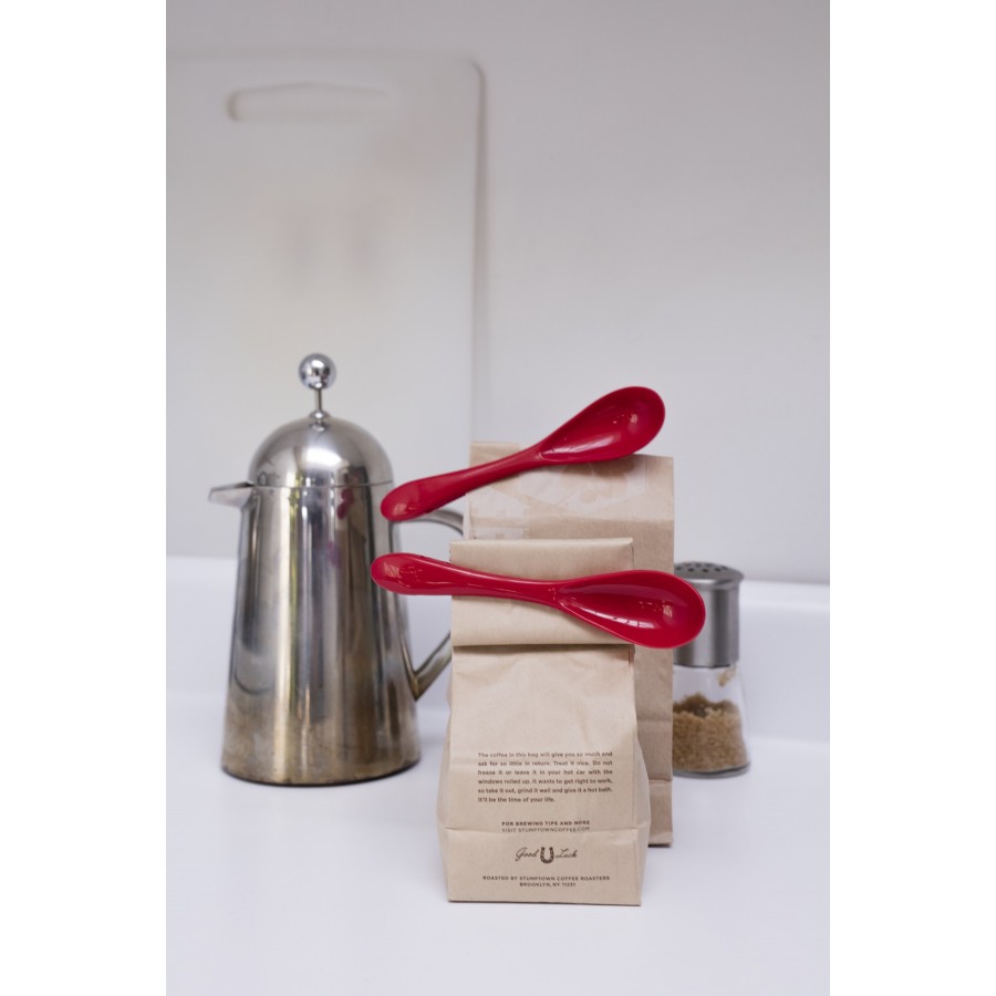 Κλιπ Σακούλας 2τμχ  με Κουτάλι Μετρητή για Καφέ ή Τσάι Πλαστικό Kikkerland BC31-RD Κουζίνα