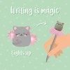 Στυλό με Φως Γάτα Writing is Magic  Μπλε Μελάνι Legami KP0001 Γραφείο