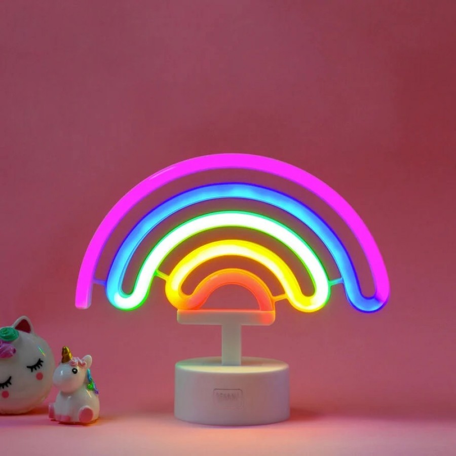 Επιτραπέζιο Φως Neon Effect LED It's A Sign Ουράνιο Τόξο Ροζ Legami LL0005 Παιδί