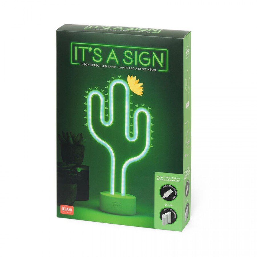 Επιτραπέζιο Φως Κάκτος Neon Effect LED It's A Sign Cactus Legami LL0001 Παιδί