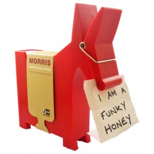 Morris Memo & Pen Holder Monkey Business Red MM243