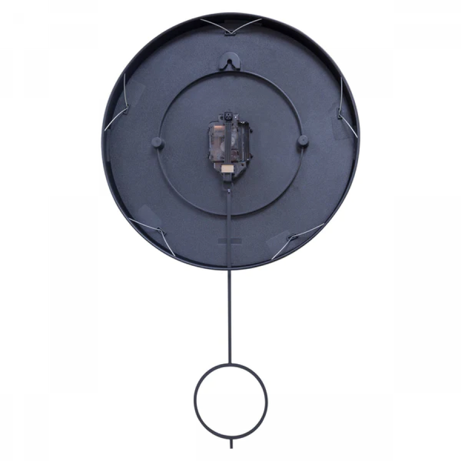 Ρολόι Τοίχου NexTime Εκκρεμές Μεταλλικό  Pendulum Black Metal "Loop" 3295  35 x 60 x 5 εκ. Ρολόγια