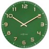 Ρολόι Τοίχου NeXtime -Silent - Μεταλλικό - Γυάλινο Πράσινο Ανάγλυφοι Αριθμοί - Ø40cm- "Classy Medium"-  3314GC Σαλόνι