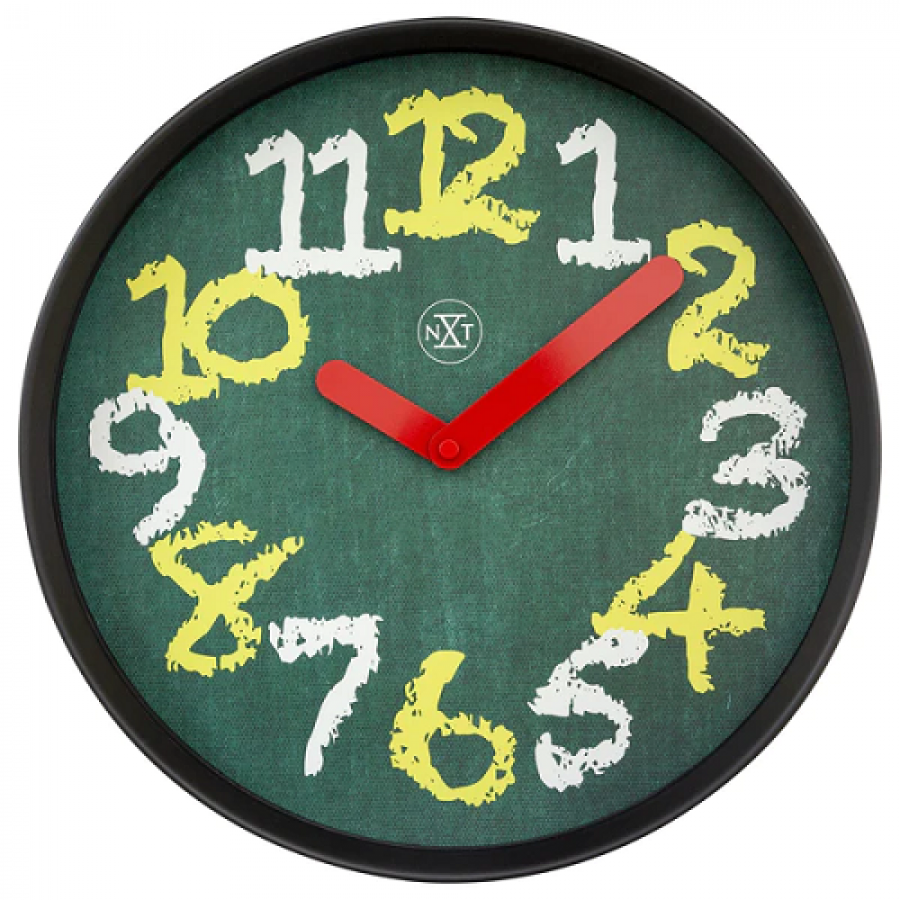 Ρολόι Τοίχου Αθόρυβο Πλαστικό Chalkboard Nextime 7365GN Σαλόνι
