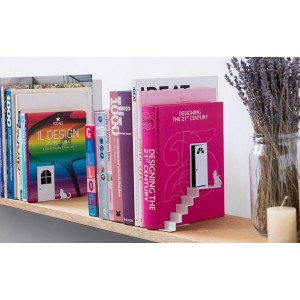 Βιβλιοστάτες " Bookstairs " Με Γατάκι Λευκό  Μεταλλικοί Σετ 2 τμχ  Peleg Design PE499