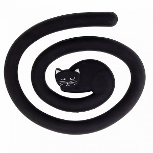 Βάση Για Ζεστά Σκεύη  Σιλικόνης Γάτα Μαύρη Pylones Trivet Miahot Black Cat 